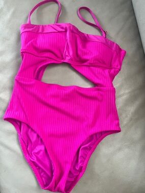 Sanctuary Fuchsia Cutout One-Piece Swimsuit